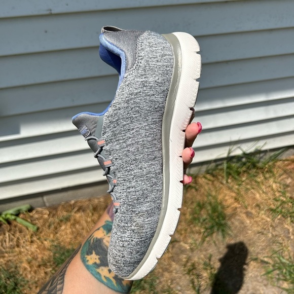 Skechers Women's Summits Quick Getaway Grey Memory Foam Sneakers Shoe Size 7 - Picture 8 of 13